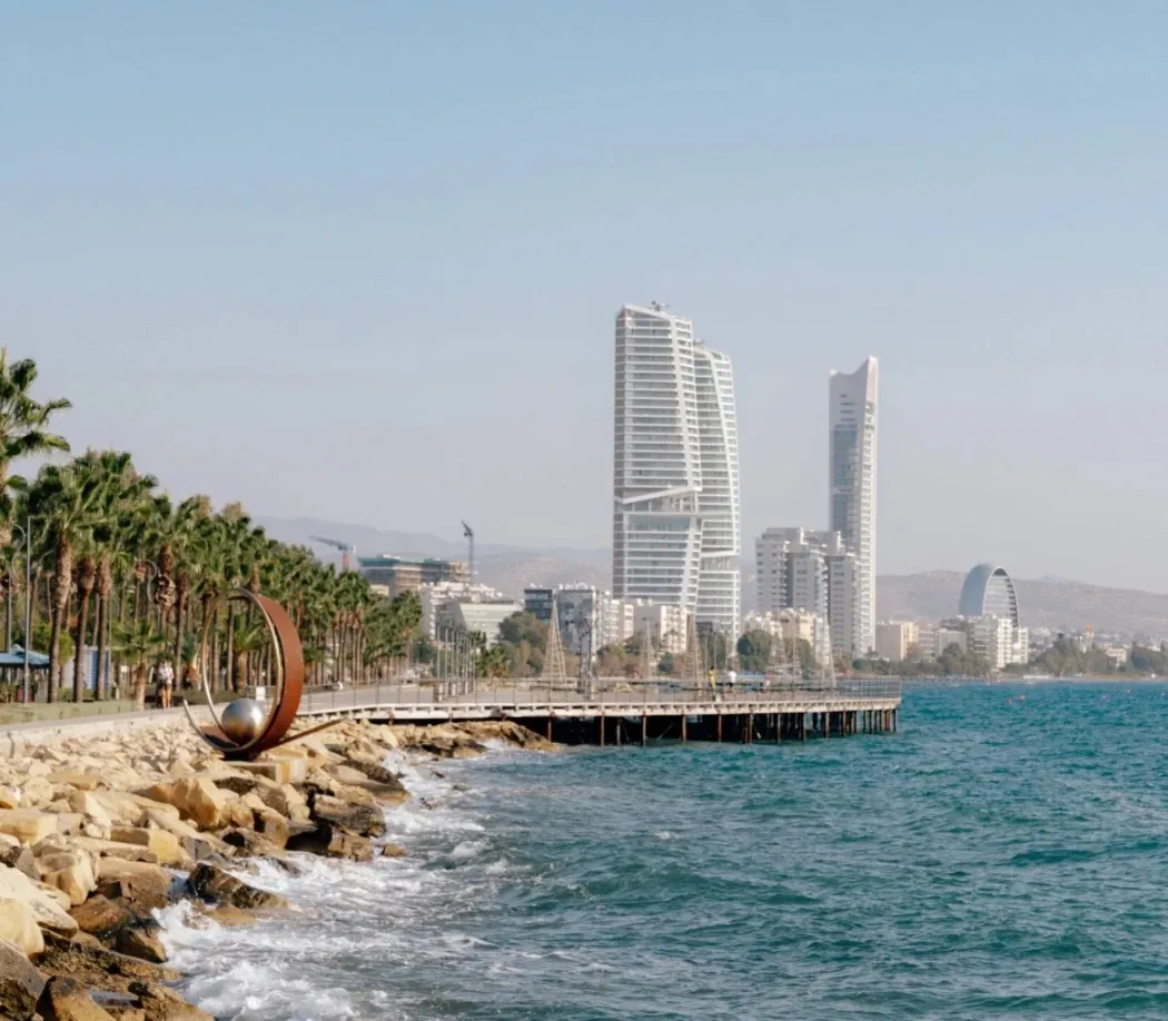 Limassol seafront and marina from above